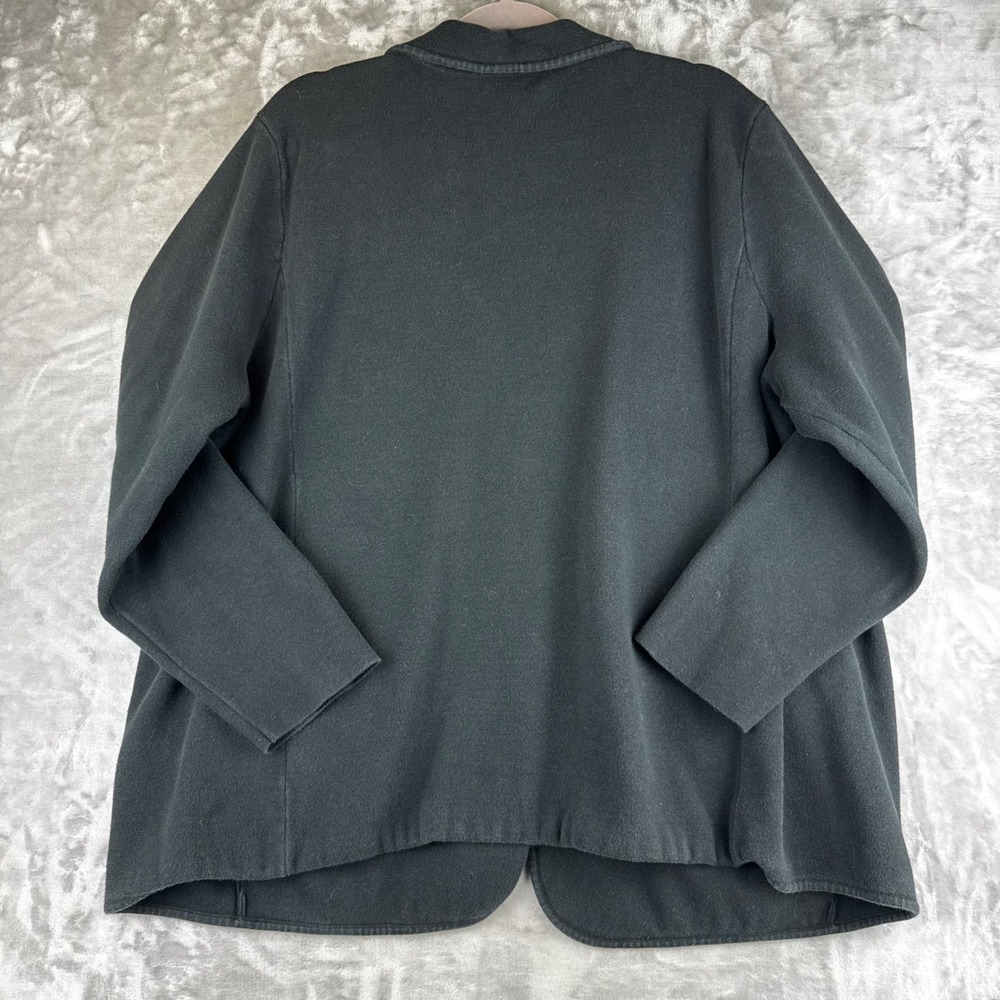 Lauren Ralph Lauren Knit Blazer Womens 3X Black Cotton Blend Button (1554) - Picture 8 of 12